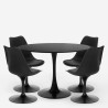 Set tavolo rotondo 120cm nero 4 sedie stile Tulipan trasparente Almat+ Catalogo