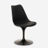 Set tavolo rotondo 120cm nero 4 sedie stile Tulipan trasparente Almat+ Misure