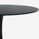 Set tavolo rotondo 120cm nero 4 sedie stile Tulipan trasparente Almat+ 