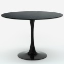 Set tavolo rotondo 120cm nero 4 sedie stile Tulipan trasparente Almat+ 