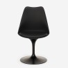 Set 4 sedie Tulipan bianco nero tavolo rotondo 120cm effetto marmo Lapis+ Misure