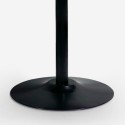 Set 4 sedie policarbonato nero tavolo cucina rotondo Tulipan 120cm Haki+ 