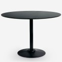 Set 4 sedie policarbonato nero tavolo cucina rotondo Tulipan 120cm Haki+ 