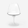 Set tavolo rotondo 80cm Tulipan marmo 2 sedie bianco trasparente Vixan Scelta