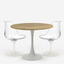 Set 2 sedie cucina stile Tulipan tavolo bianco legno rotondo 80cm Meis Catalogo