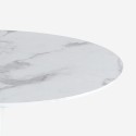 Set tavolo rotondo 80cm Tulipan effetto marmo 2 sedie bianco nero Liwat 