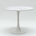 Set tavolo rotondo 80cm Tulipan effetto marmo 2 sedie bianco nero Liwat Acquisto