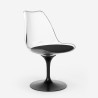 Set 4 sedie Tulipan tavolo rotondo 120cm bianco nero effetto marmo Liwat+ Stock