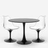 Set 2 sedie policarbonato bianco nero tavolo rotondo Tulipan 80cm Raxos Modello