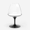 Set 2 sedie policarbonato bianco nero tavolo rotondo Tulipan 80cm Raxos Acquisto