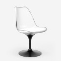 Set 2 sedie policarbonato bianco nero tavolo rotondo Tulipan 80cm Raxos Costo