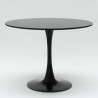Set tavolo Tulipan rotondo 90cm bianco nero 3 sedie trasparente Wasen 