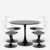 Set 4 sedie bianco nero trasparente tavolo Tulipan rotondo 100cm Yallam Prezzo