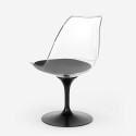 Set 4 sedie bianco nero trasparente tavolo Tulipan rotondo 100cm Yallam 