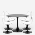 Set tavolo pranzo stile Tulipan rotondo 120cm 4 sedie bianco nero Balmen Modello
