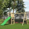 Parco giochi da giardino bambini scivolo doppia altalena arrampicata Funny-3 DS Saldi