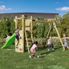 Parco giochi da giardino bambini scivolo doppia altalena arrampicata Funny-3 DS Sconti