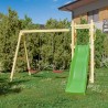 Parco giochi da giardino bambini scivolo doppia altalena arrampicata Funny-3 DS Stock