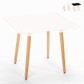 Tavolo quadrato design scandinavo cucina sala da pranzo legno 80x80cm Wooden Promozione