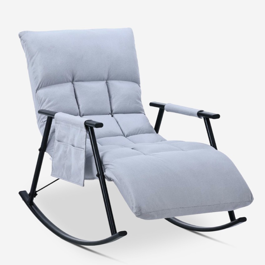Fauteuil à bascule en tissu dossier et repose-pieds inclinables Maryland