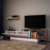Mobile porta TV 180cm bianco legno noce con anta e mensola parete Asos Offerta