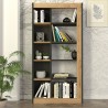 Libreria moderna 10 scaffali legno nero antracite 75x25x150cm Kevork Saldi