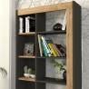 Libreria moderna 10 scaffali legno nero antracite 75x25x150cm Kevork Sconti
