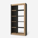 Libreria moderna 10 scaffali legno nero antracite 75x25x150cm Kevork Vendita