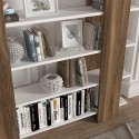 Libreria soggiorno bianco legno noce 5 scaffali 120x20x120cm Pool Saldi