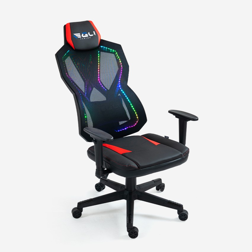 Gundam sedia gaming poltrona ufficio ergonomica regolabile luce RGB