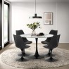 Set 4 sedie Tulipan bianco nero tavolo rotondo 120cm effetto marmo Lapis+ Saldi