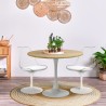 Set 2 sedie cucina stile Tulipan tavolo bianco legno rotondo 80cm Meis Saldi
