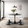 Set tavolo pranzo stile Tulipan rotondo 120cm 4 sedie bianco nero Balmen Sconti
