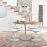 Set 4 sedie bianco trasparente tavolo Tulipan legno rotondo 120cm Meis+ Offerta