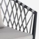 Sedia esterno in alluminio a corda con braccioli e cuscini Verve 