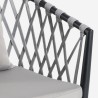 Sedia esterno in alluminio a corda con braccioli e cuscini Verve 