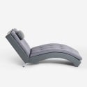 Chaise longue design moderno poltrona soggiorno similpelle grigio Lyon Saldi