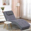 Chaise longue design moderno poltrona soggiorno similpelle grigio Lyon Promozione