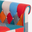 Poltrona patchwork pozzetto in tessuto multicolore design moderno Caen Saldi