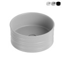 Lavandino bagno lavabo da appoggio rotondo 40x18cm ceramica opaco Nordic Vendita