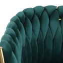 Poltrona design in velluto sedia braccioli gambe dorate Versailles 