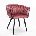Poltrona sedia velluto design con braccioli cucina soggiorno Chantilly Costo