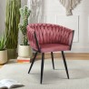 Poltrona sedia velluto design con braccioli cucina soggiorno Chantilly Sconti