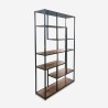 Libreria da parete ferro e legno design industriale 100x30x180h Fravit Catalogo