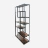 Libreria da parete ferro e legno design industriale 100x30x180h Fravit Scelta