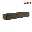 Mensola da parete con 2 cassetti soggiorno design moderno Domino Maxi 