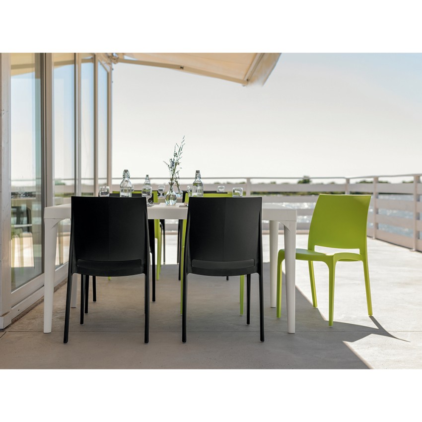 Oslo : Table Extérieure Rectangulaire de 150x90 cm pour Jardin, Bar et Restaurant