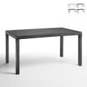 Tavolo da giardino esterno 150x90cm in rattan polipropilene Houston Offerta