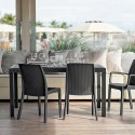 Tavolo da giardino esterno 150x90cm in rattan polipropilene Houston Stock