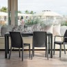 Tavolo da giardino esterno 150x90cm in rattan polipropilene Houston Stock